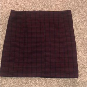 Black and red plaid skirt